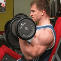 Biceps - bicepsový zdvih s jednoručkami - s dlaněmi dopředu